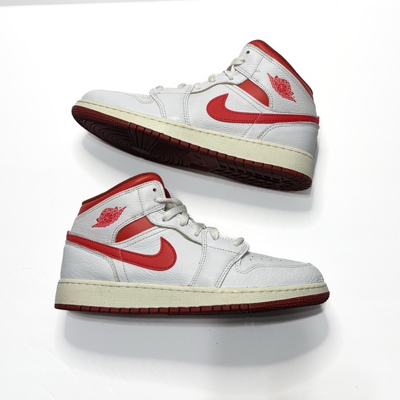 Nike Shoes - Nike Jordan 1 Mid SE White Dune Red Size 6.5